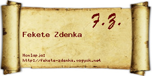 Fekete Zdenka névjegykártya
